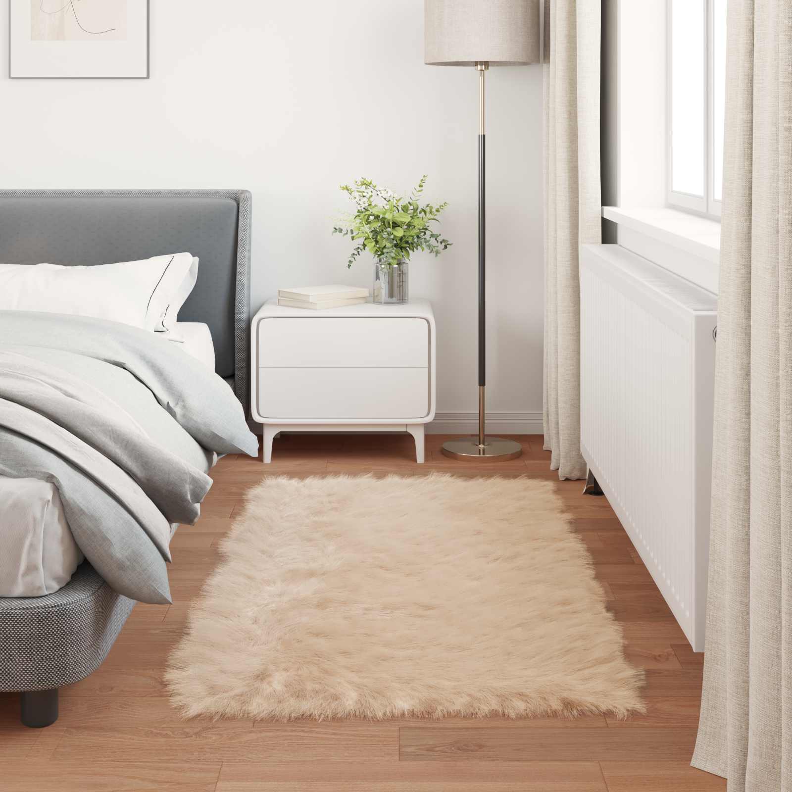 Tappeto in finta TAFALLA Beige 60 x 110 cm Poliestere