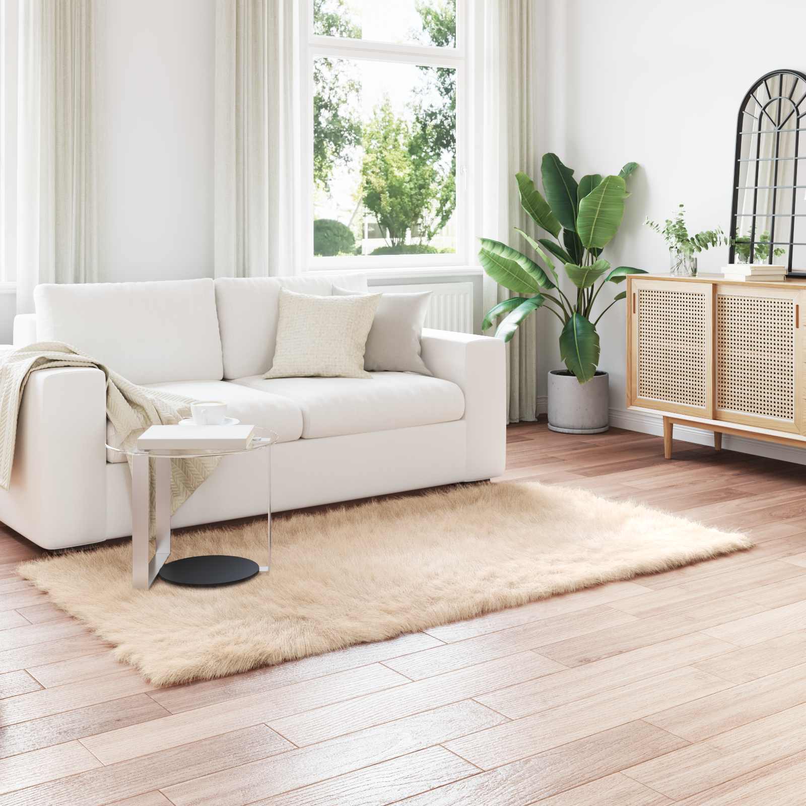 Tappeto in finta TAFALLA Beige 80 x 200 cm Poliestere