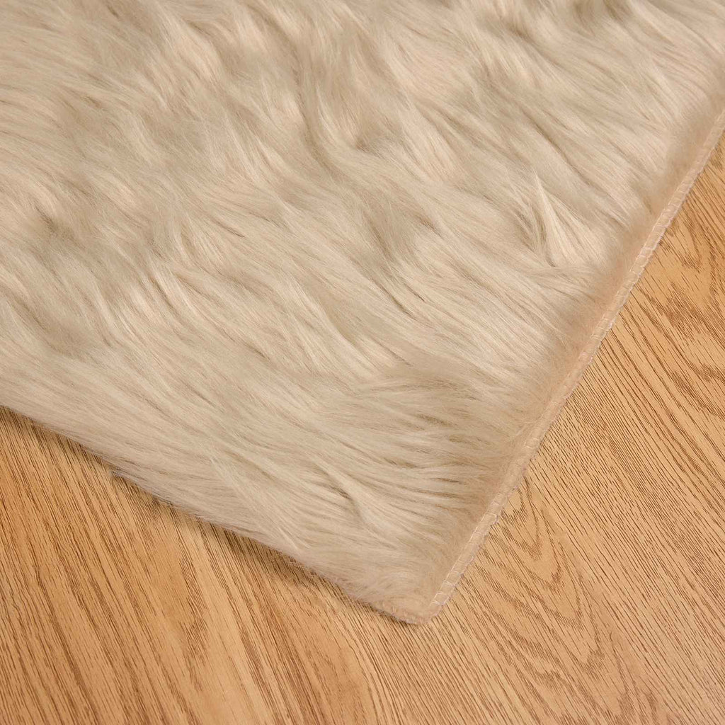 Tappeto in finta TAFALLA Beige 120 x 120 cm Poliestere
