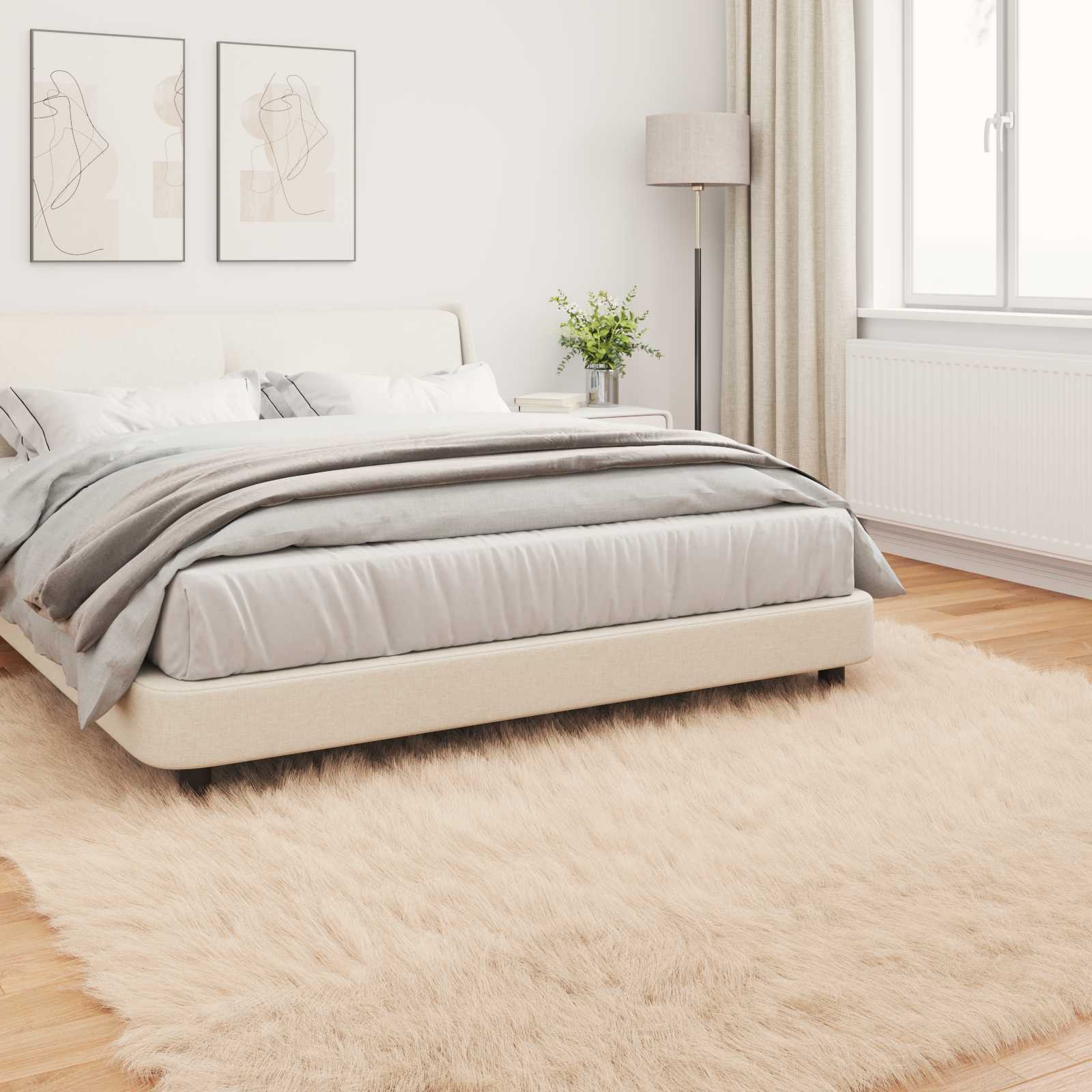 Tappeto in finta TAFALLA Beige 200 x 200 cm Poliestere