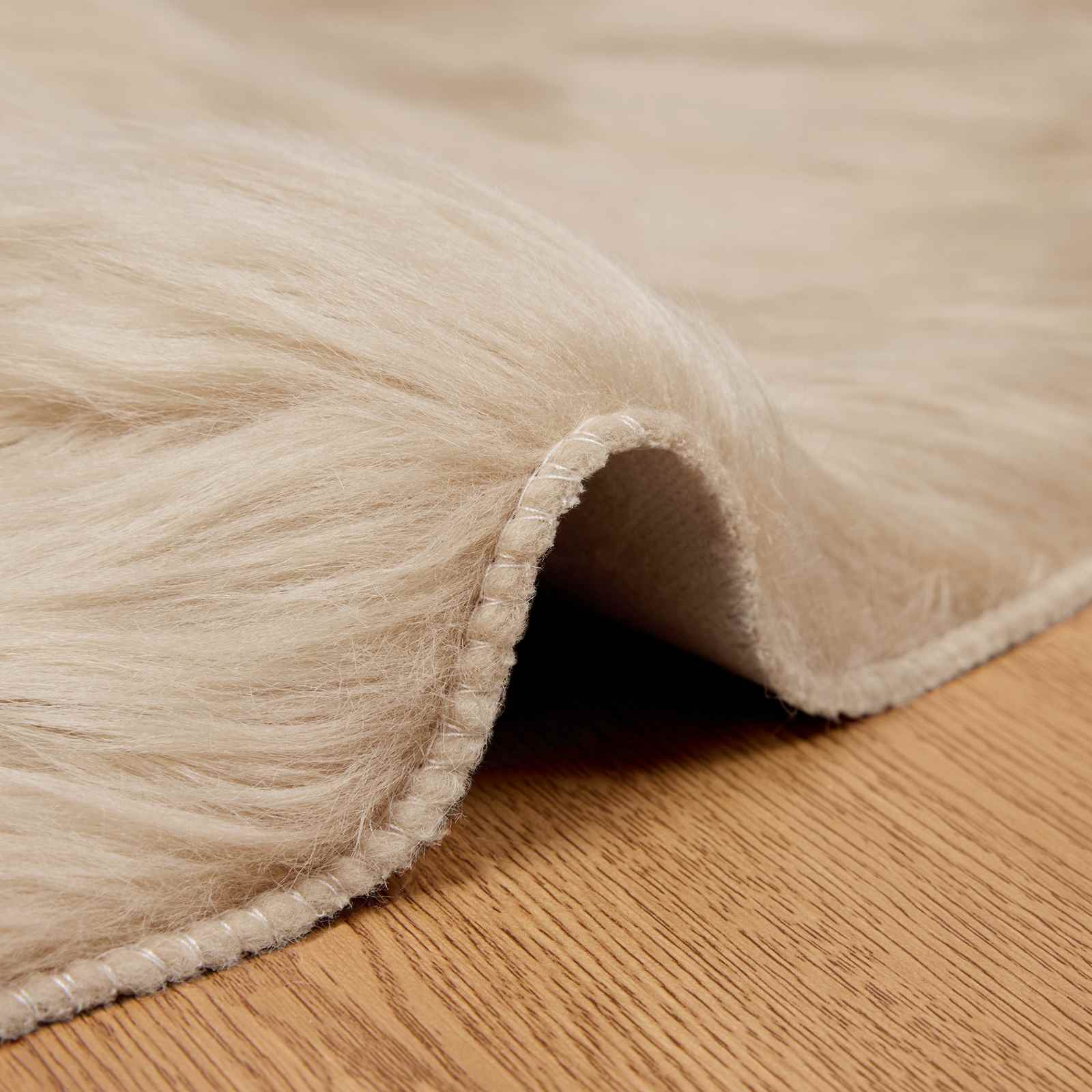 Tappeto in finta TAFALLA Beige Ø 120 cm Poliestere