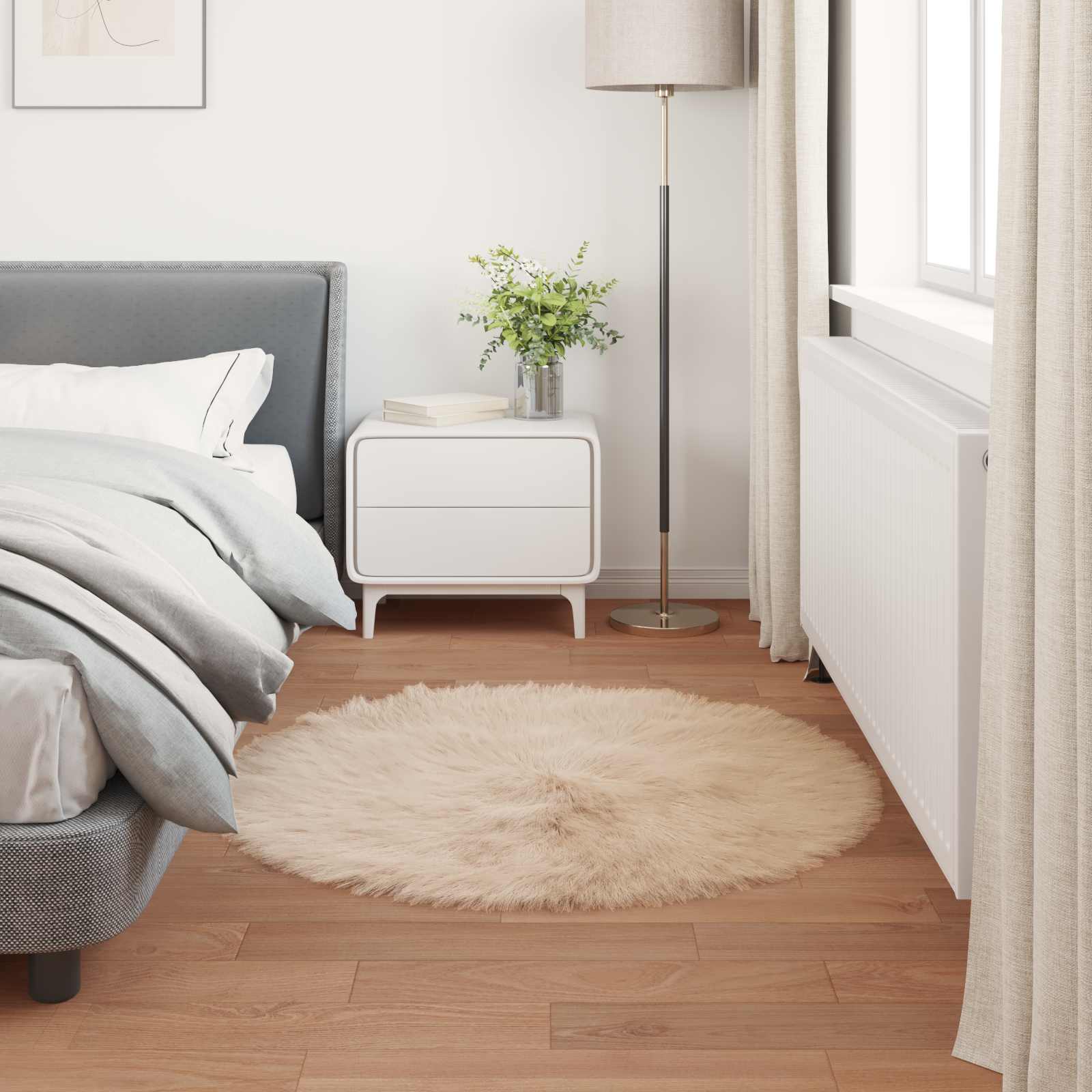 Tappeto in finta TAFALLA Beige Ø 120 cm Poliestere