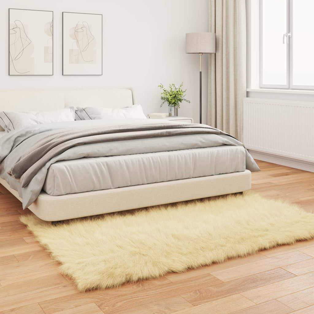 Tappeto in finta TAFALLA Crema 120 x 170 cm Poliestere