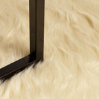 Tappeto in finta TAFALLA Crema 160 x 160 cm Poliestere