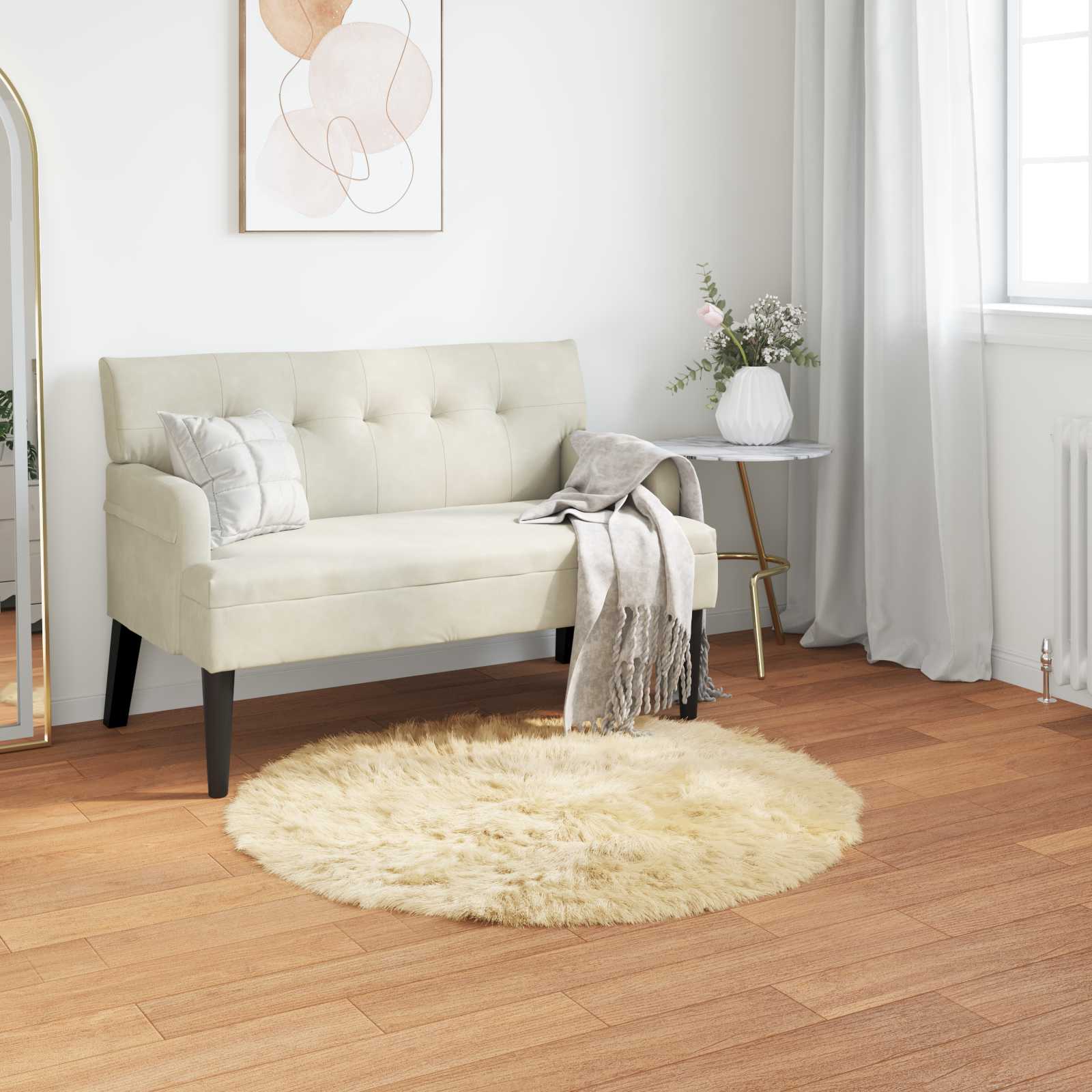 Tappeto in finta TAFALLA Crema Ø 80 cm Poliestere