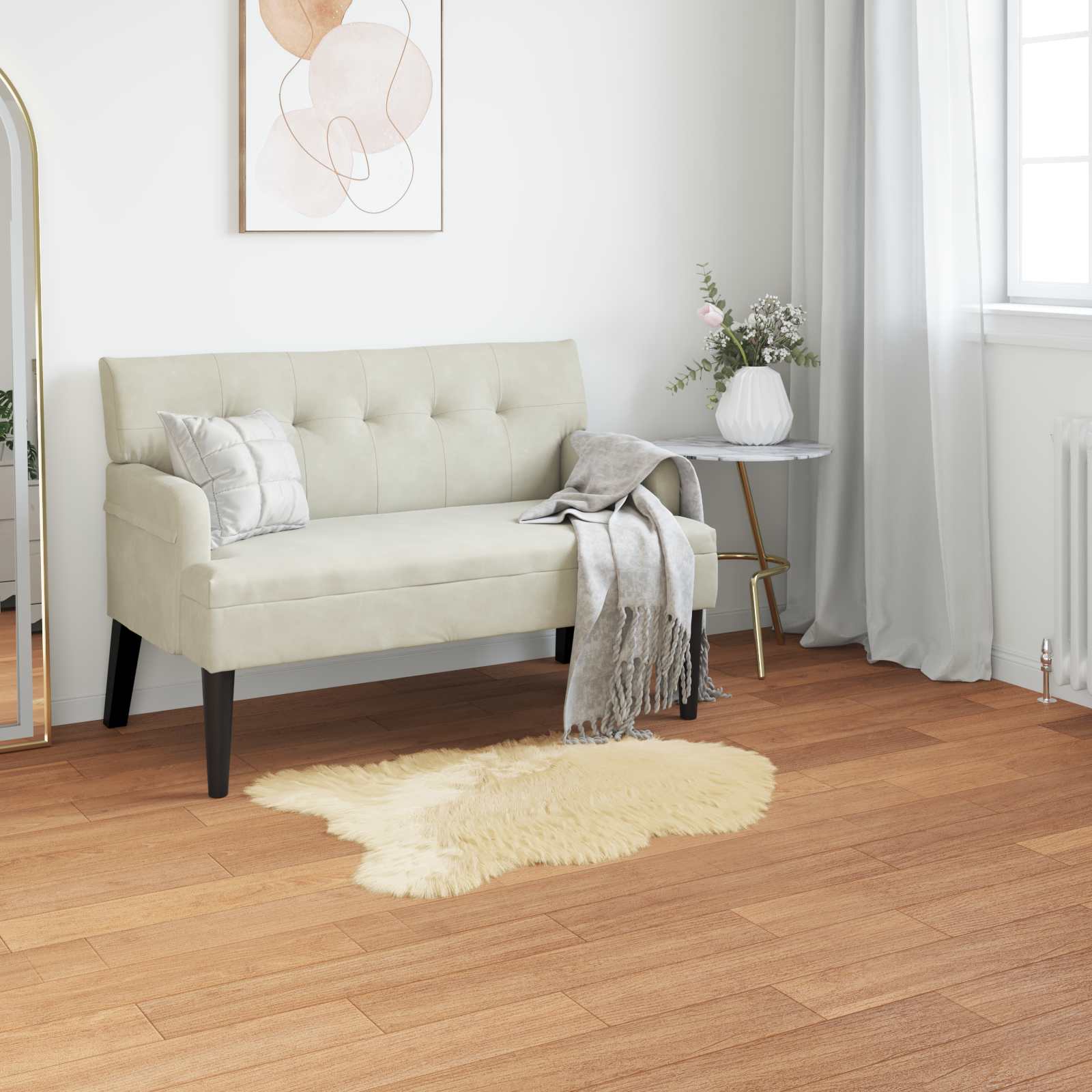 Tappeto in finta TAFALLA Crema 50 x 80 cm Poliestere