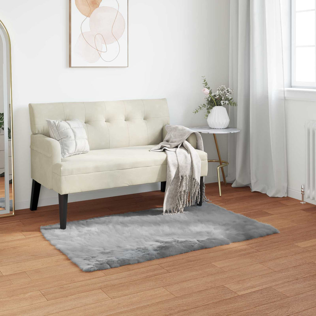 Tappeto in finta TAFALLA Grigio 60 x 110 cm Poliestere