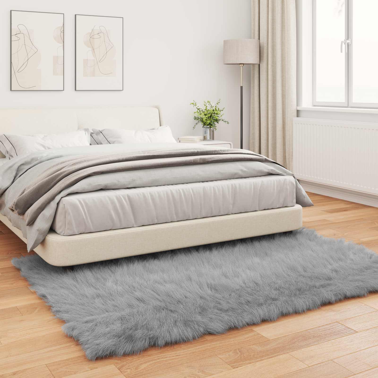 Tappeto in finta TAFALLA Grigio 120 x 170 cm Poliestere