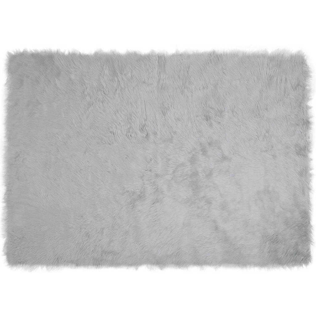Tappeto in finta TAFALLA Grigio 140 x 200 cm Poliestere