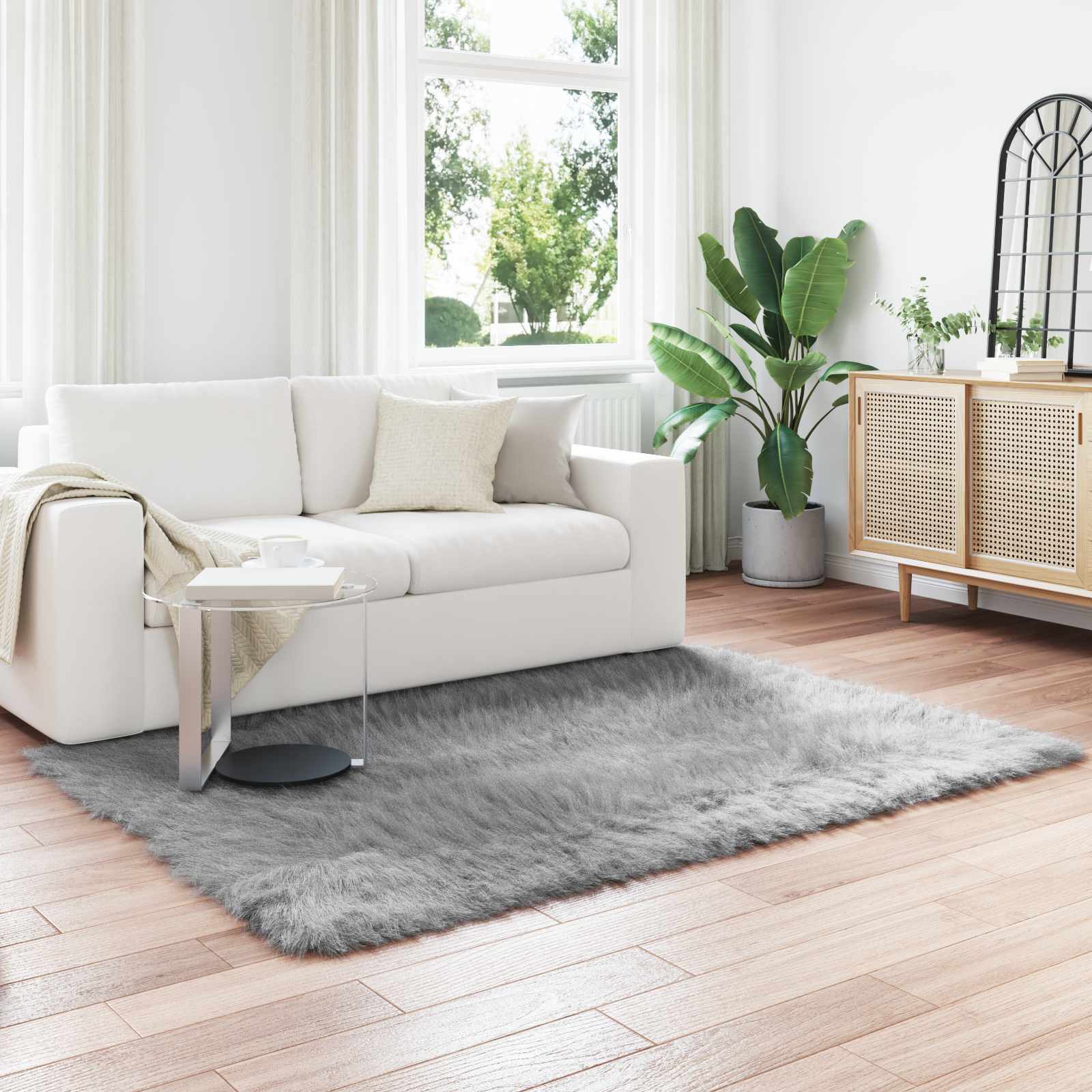 Tappeto in finta TAFALLA Grigio 160 x 230 cm Poliestere