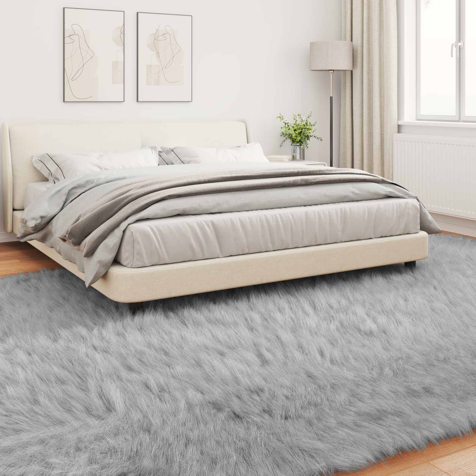 Tappeto in finta TAFALLA Grigio 240 x 340 cm Poliestere