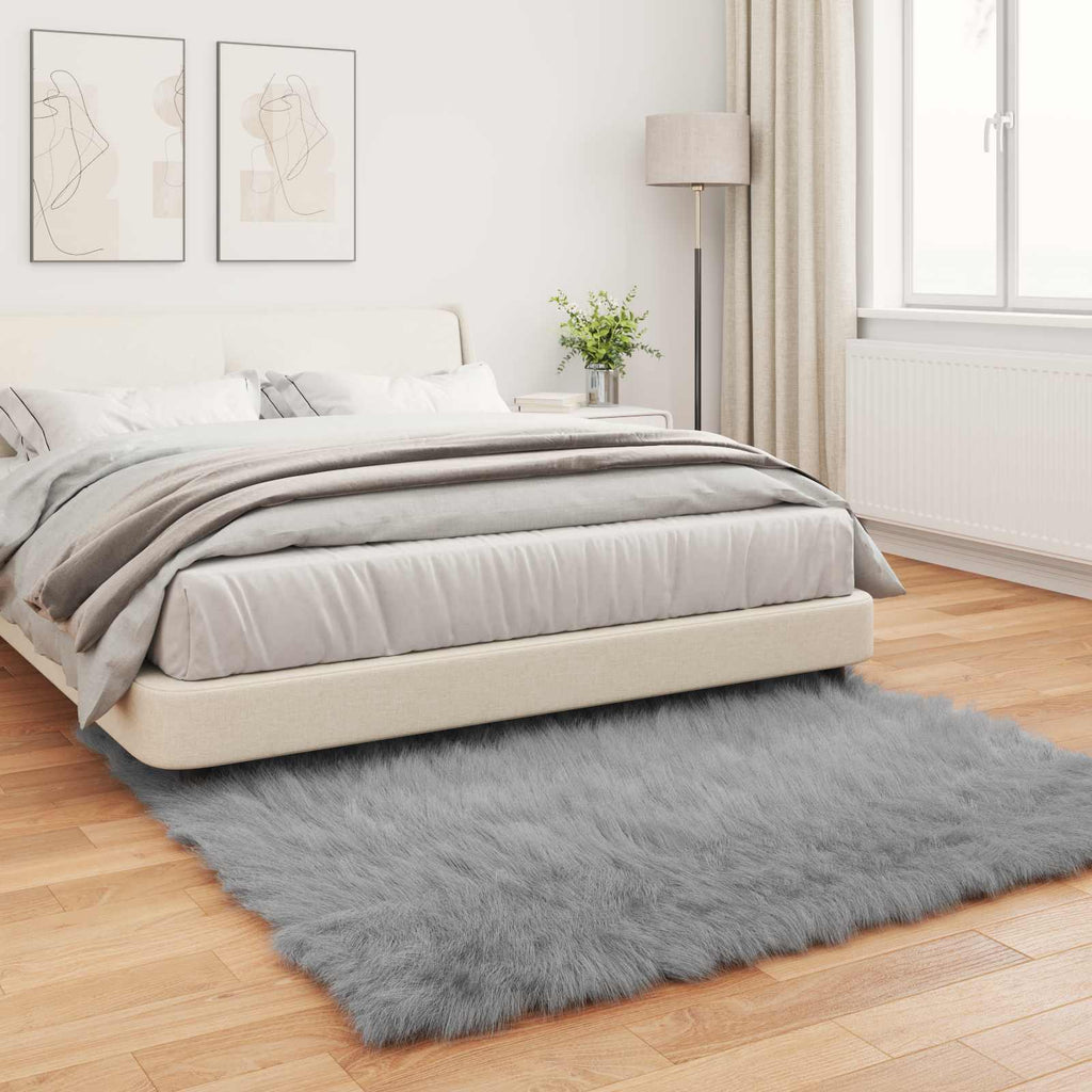 Tappeto in finta TAFALLA Grigio 120 x 120 cm Poliestere