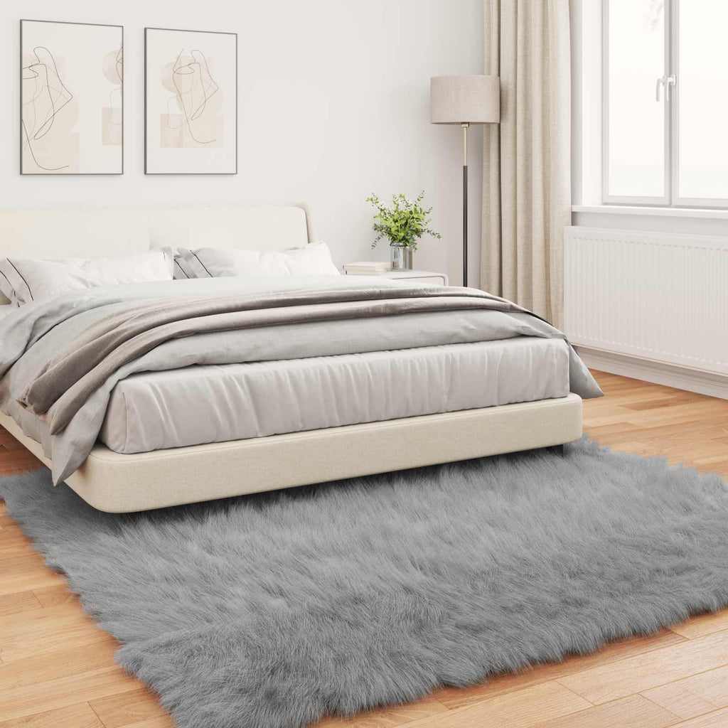 Tappeto in finta TAFALLA Grigio 240 x 240 cm Poliestere