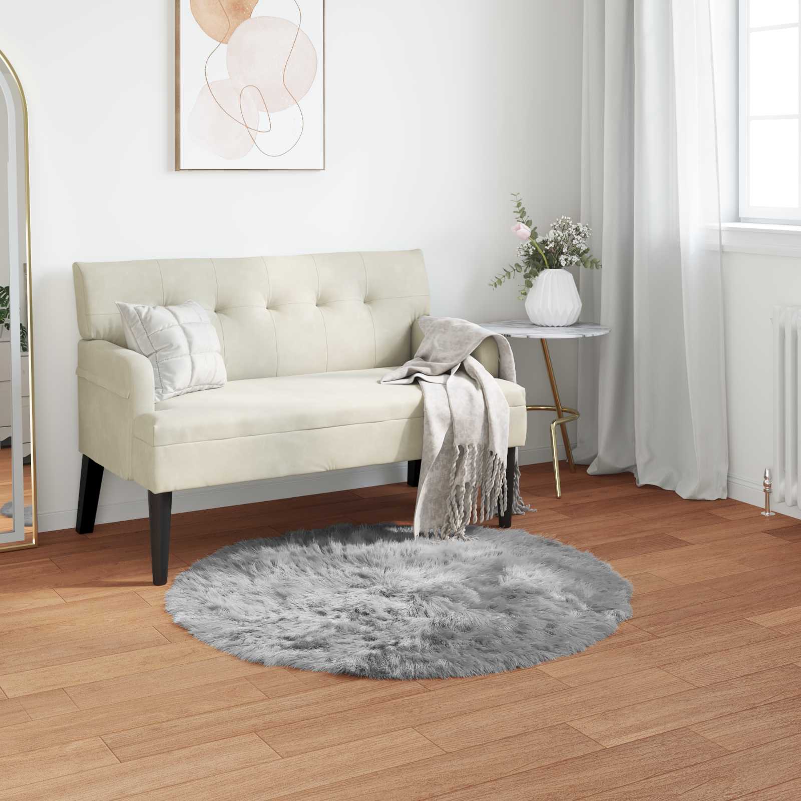 Tappeto in finta TAFALLA Grigio Ø 100 cm Poliestere