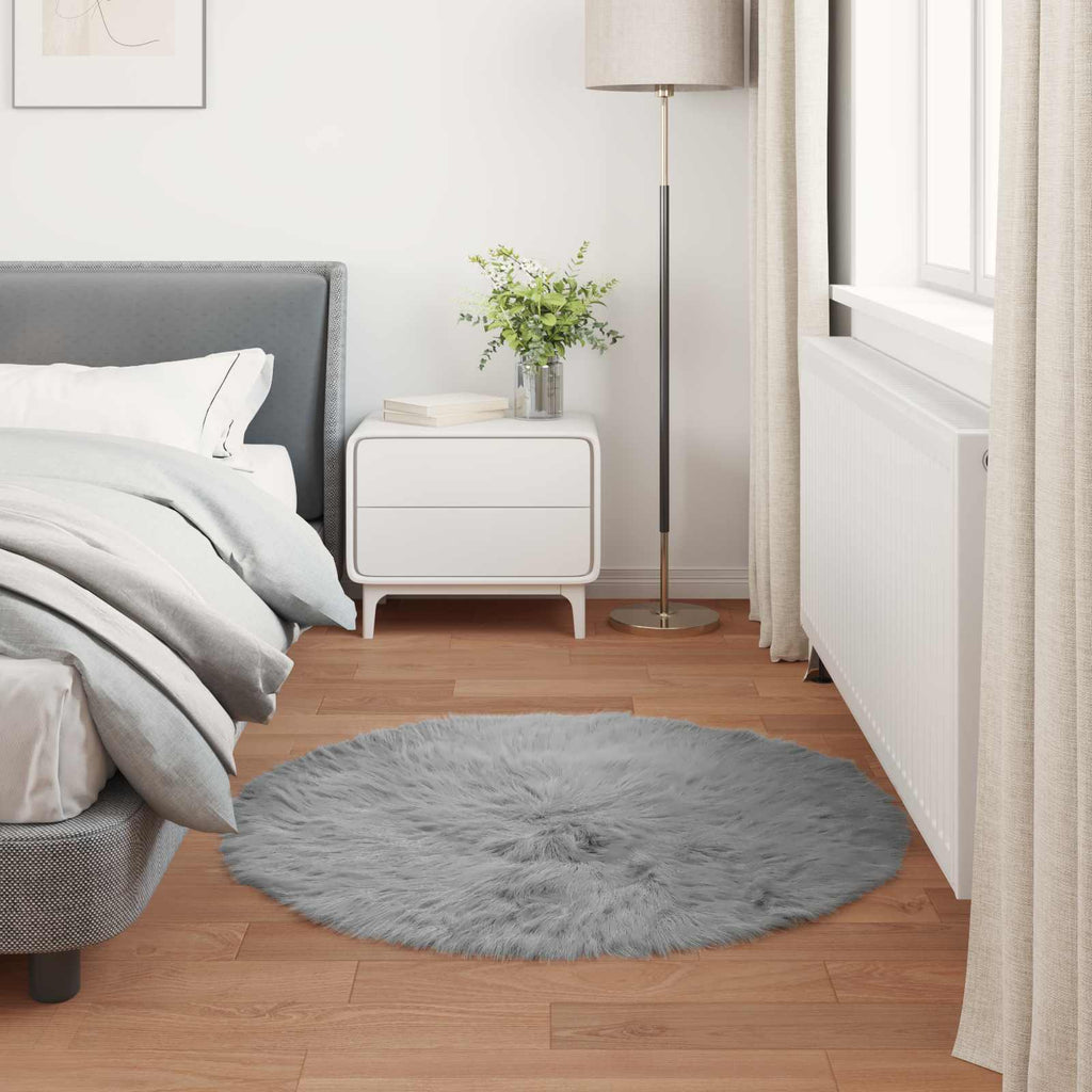 Tappeto in finta TAFALLA Grigio Ø 100 cm Poliestere