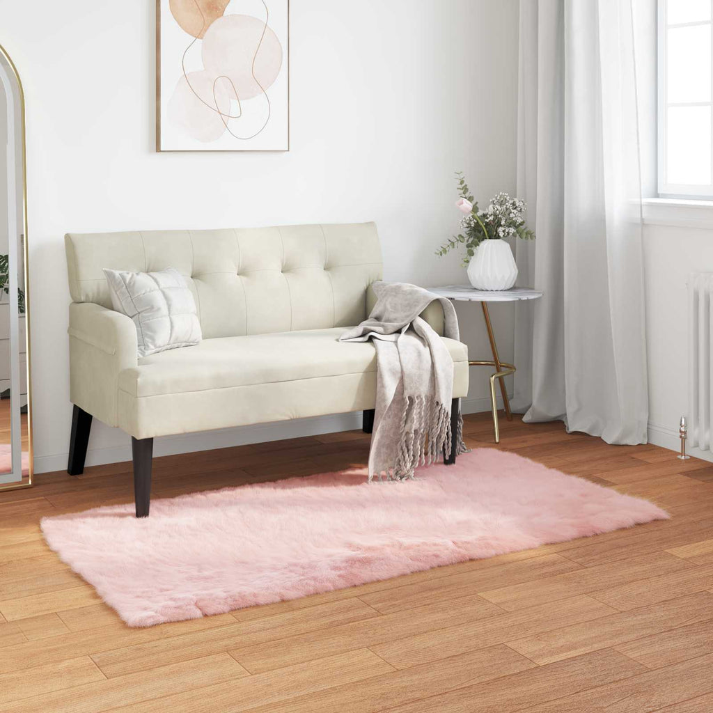 Tappeto in finta TAFALLA Rosa 80 x 150 cm Poliestere