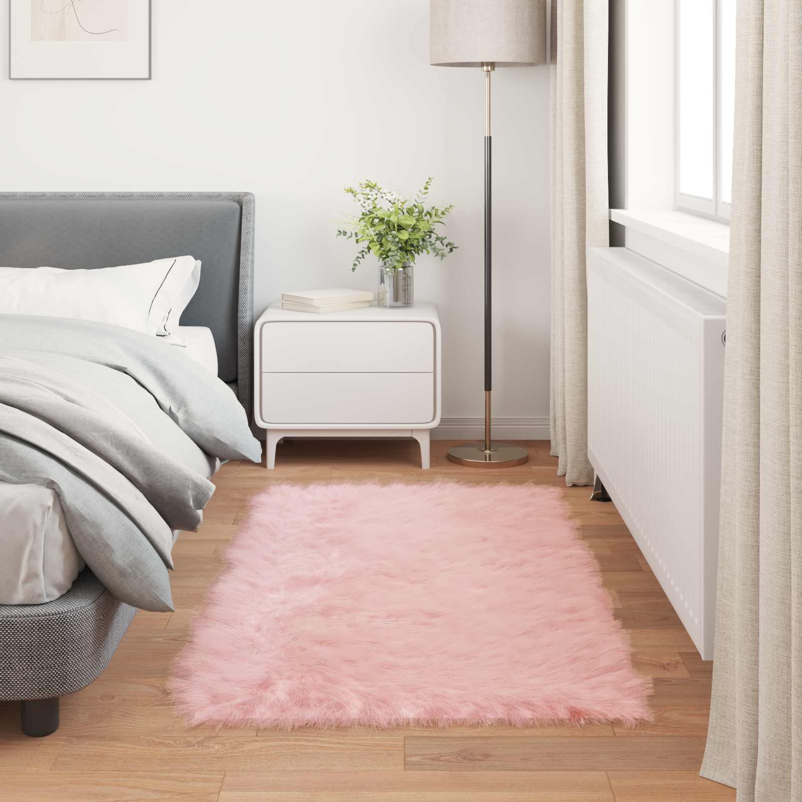 Tappeto in finta TAFALLA Rosa 80 x 150 cm Poliestere