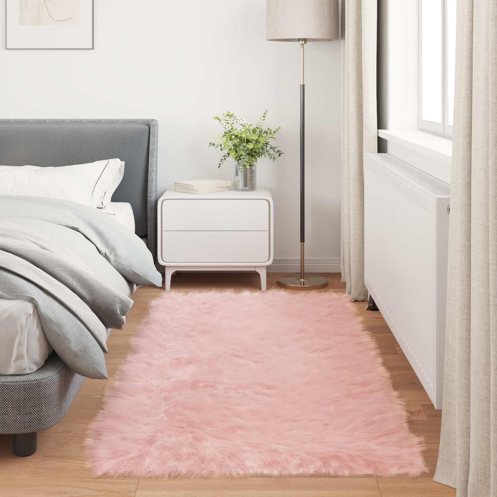 Tappeto in finta TAFALLA Rosa 100 x 200 cm Poliestere