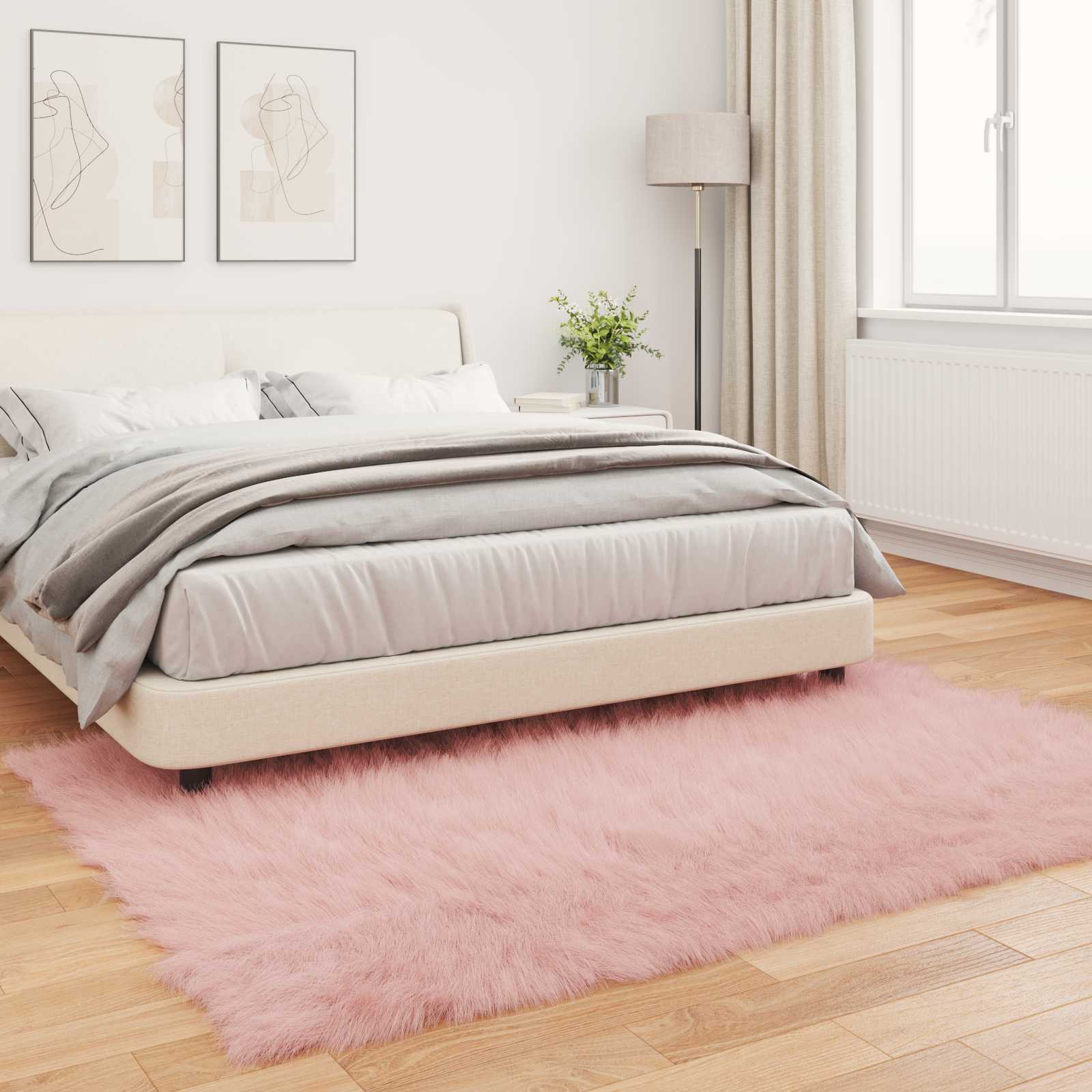 Tappeto in finta TAFALLA Rosa 160 x 230 cm Poliestere