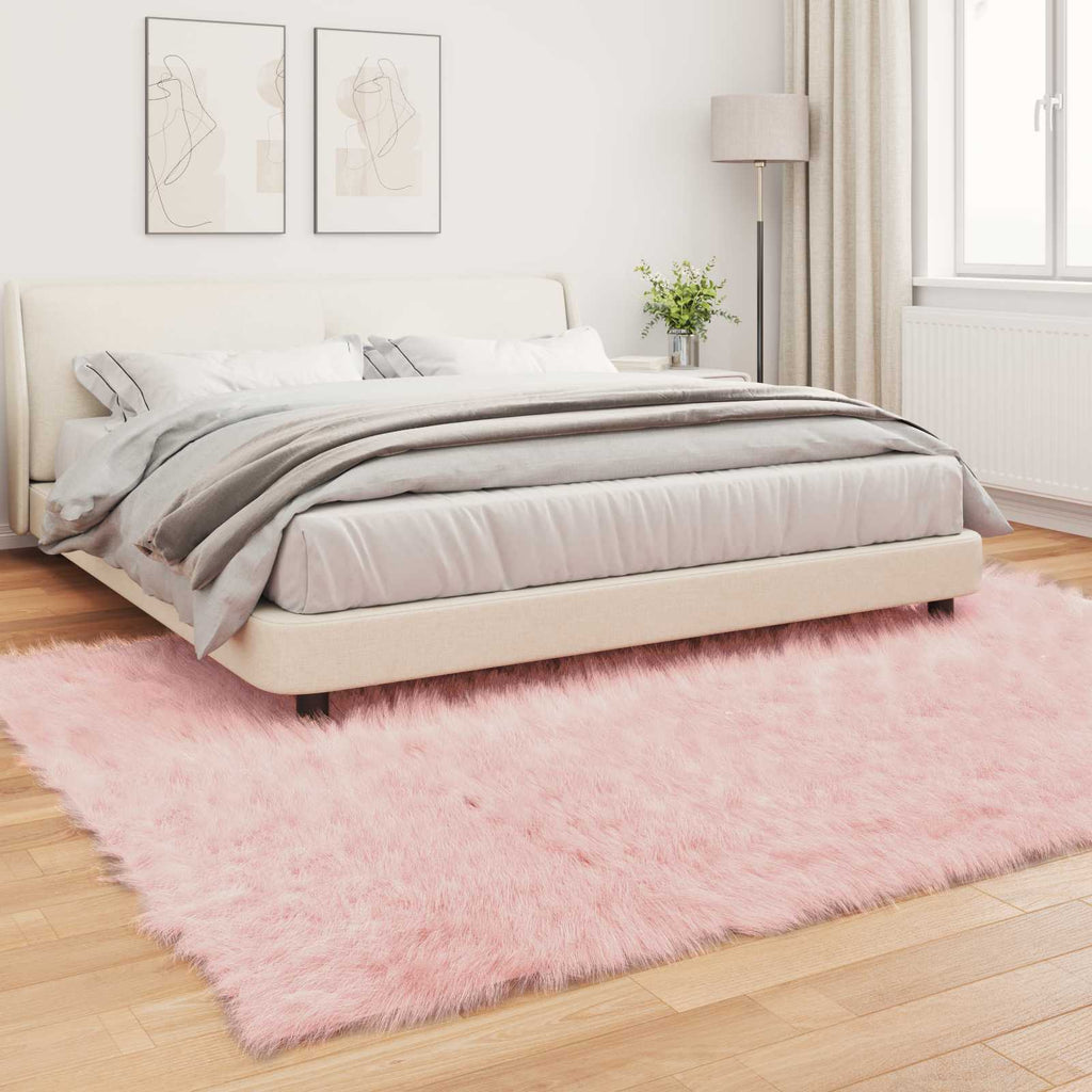 Tappeto in finta TAFALLA Rosa 240 x 340 cm Poliestere