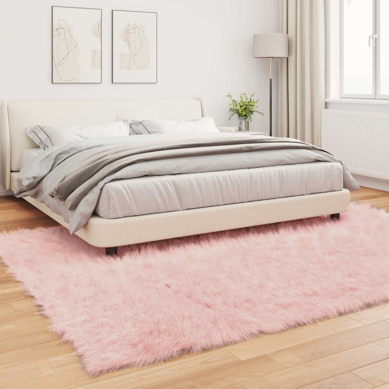 Tappeto in finta TAFALLA Rosa 240 x 340 cm Poliestere