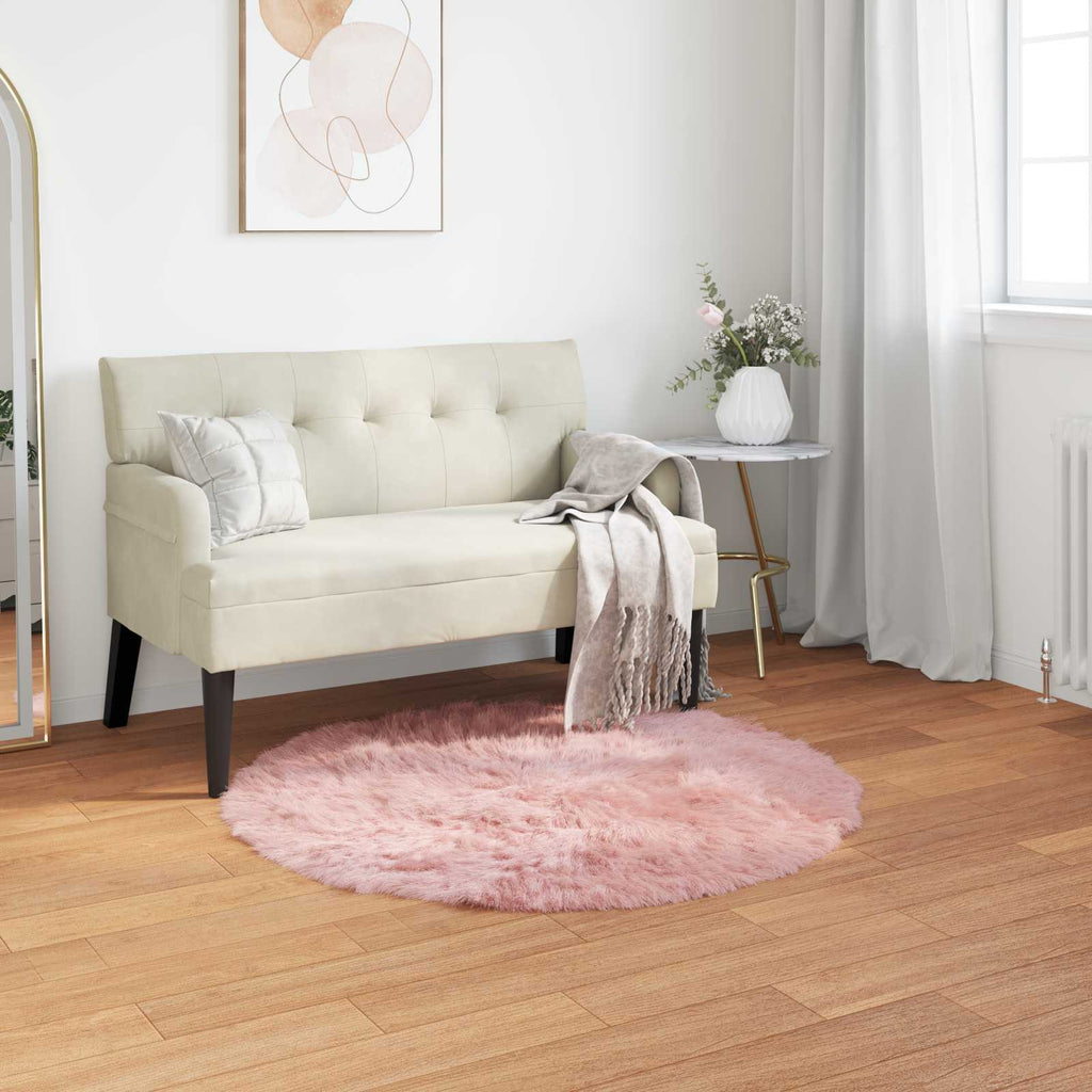 Tappeto in finta TAFALLA Rosa Ø 100 cm Poliestere