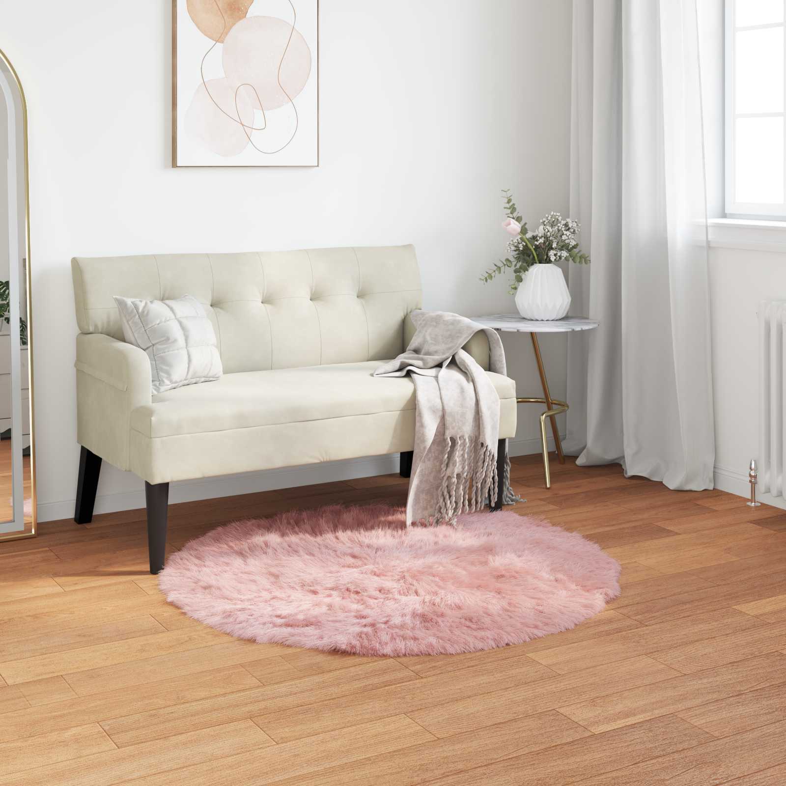 Tappeto in finta TAFALLA Rosa Ø 100 cm Poliestere