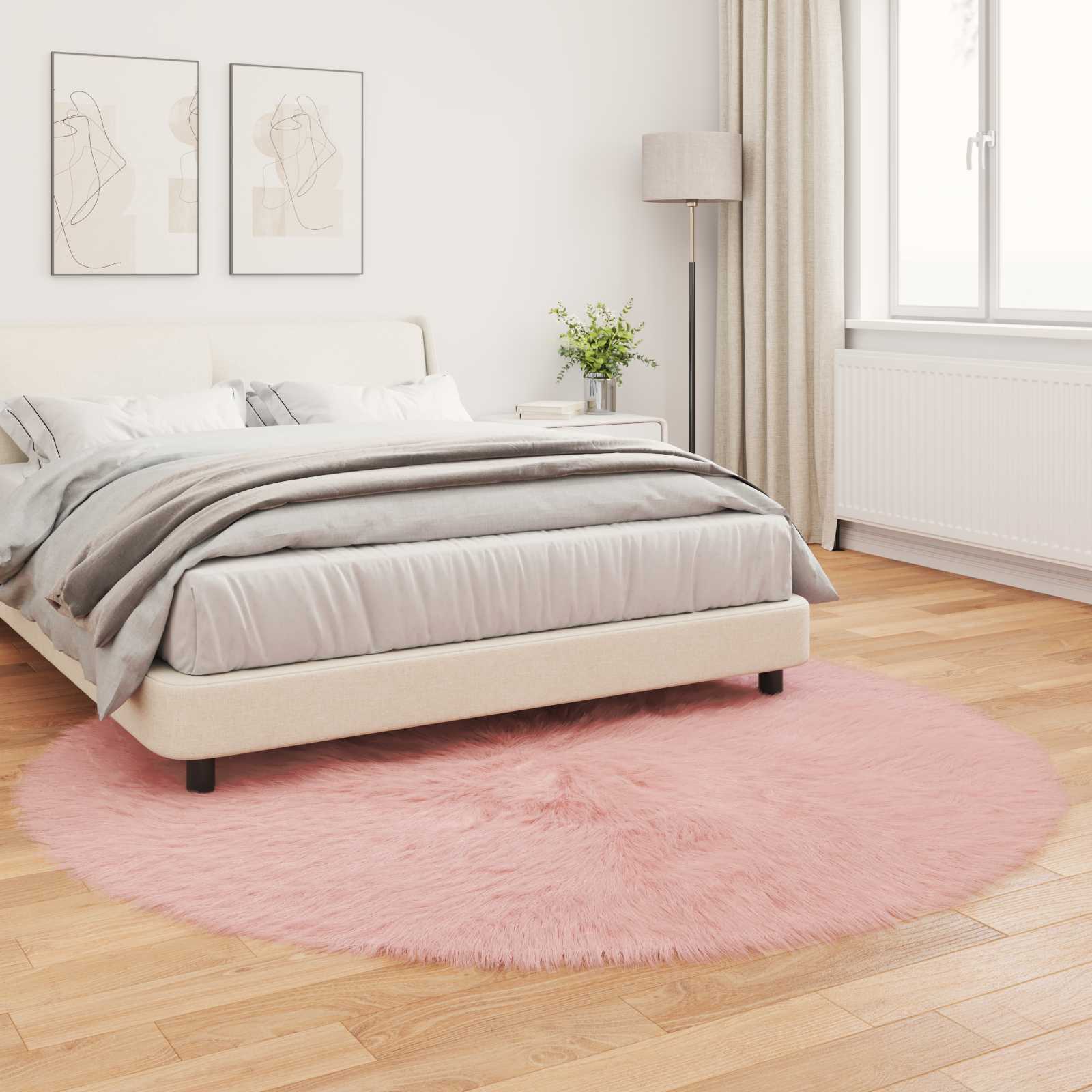 Tappeto in finta TAFALLA Rosa Ø 200 cm Poliestere
