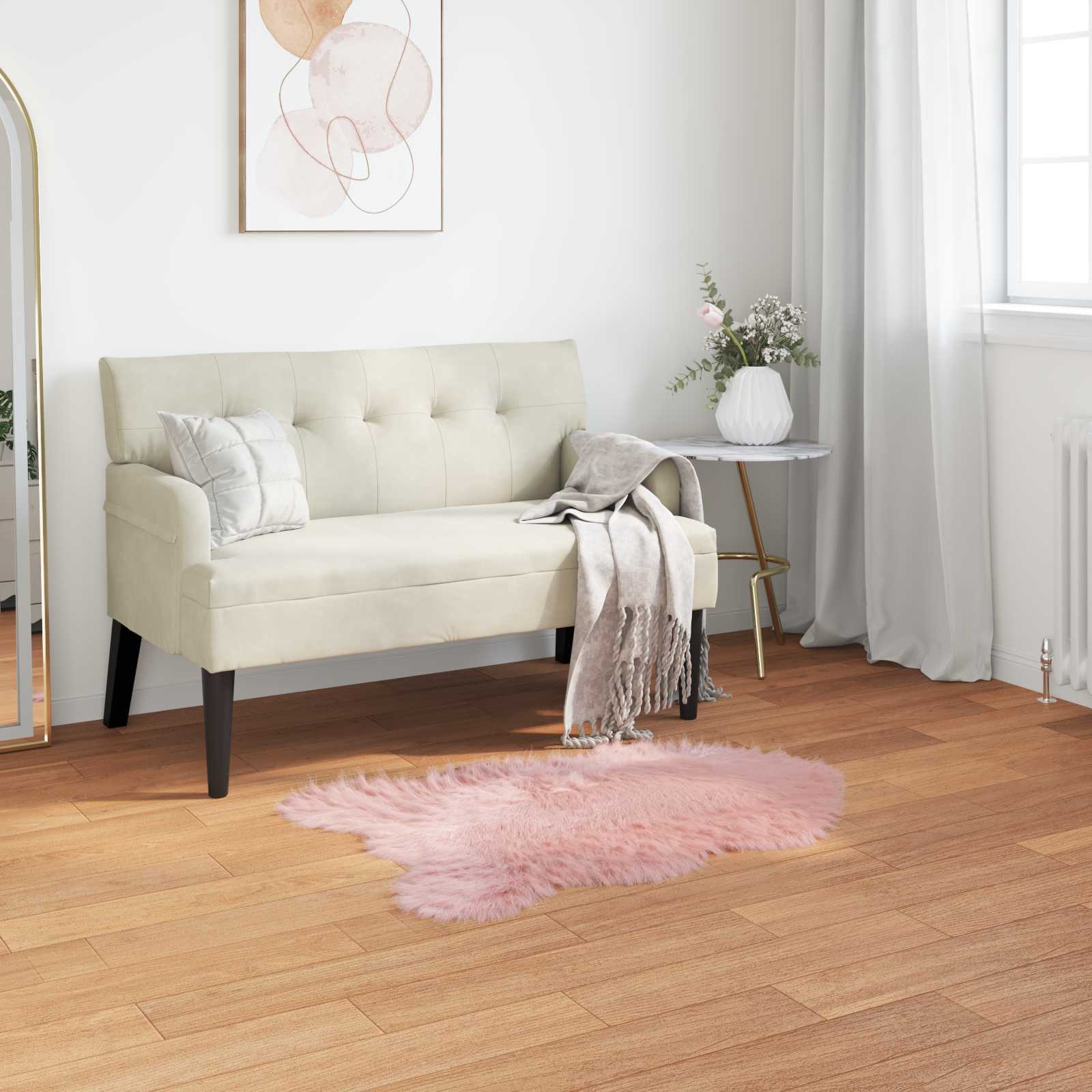 Tappeto in finta TAFALLA Rosa 60 x 90 cm Poliestere