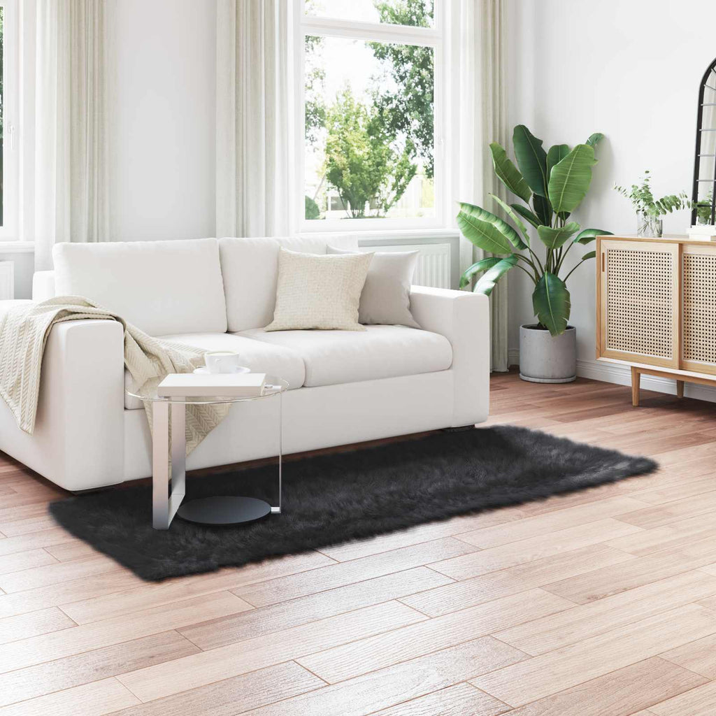 Tappeto in finta TAFALLA Nero 80 x 200 cm Poliestere