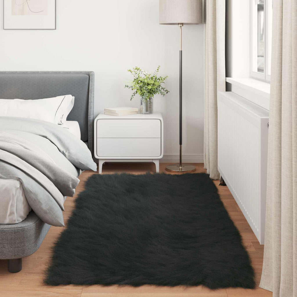 Tappeto in finta TAFALLA Nero 80 x 200 cm Poliestere