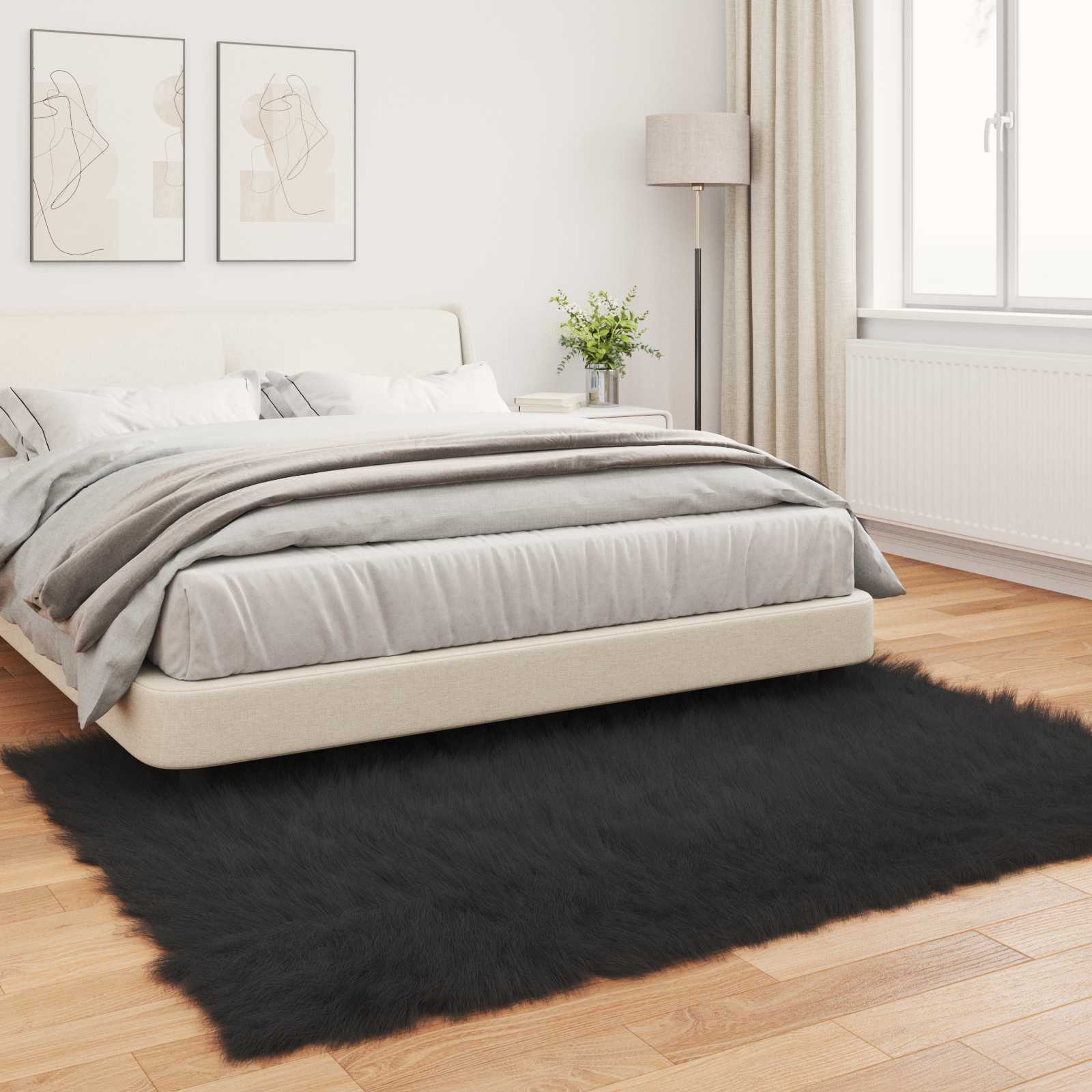 Tappeto in finta TAFALLA Nero 200 x 280 cm Poliestere