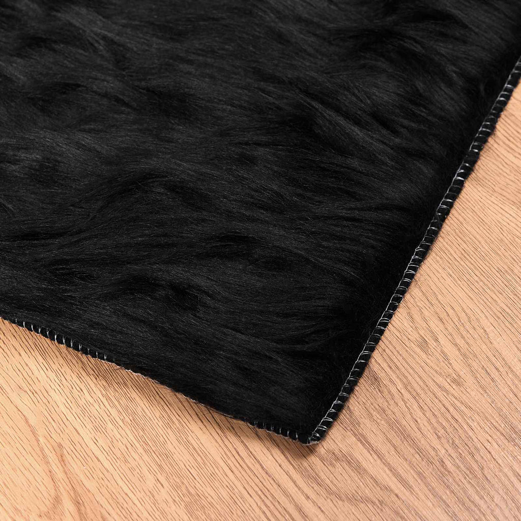 Tappeto in finta TAFALLA Nero 120 x 120 cm Poliestere