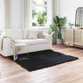 Tappeto in finta TAFALLA Nero 160 x 160 cm Poliestere