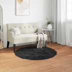 Tappeto in finta TAFALLA Nero Ø 80 cm Poliestere