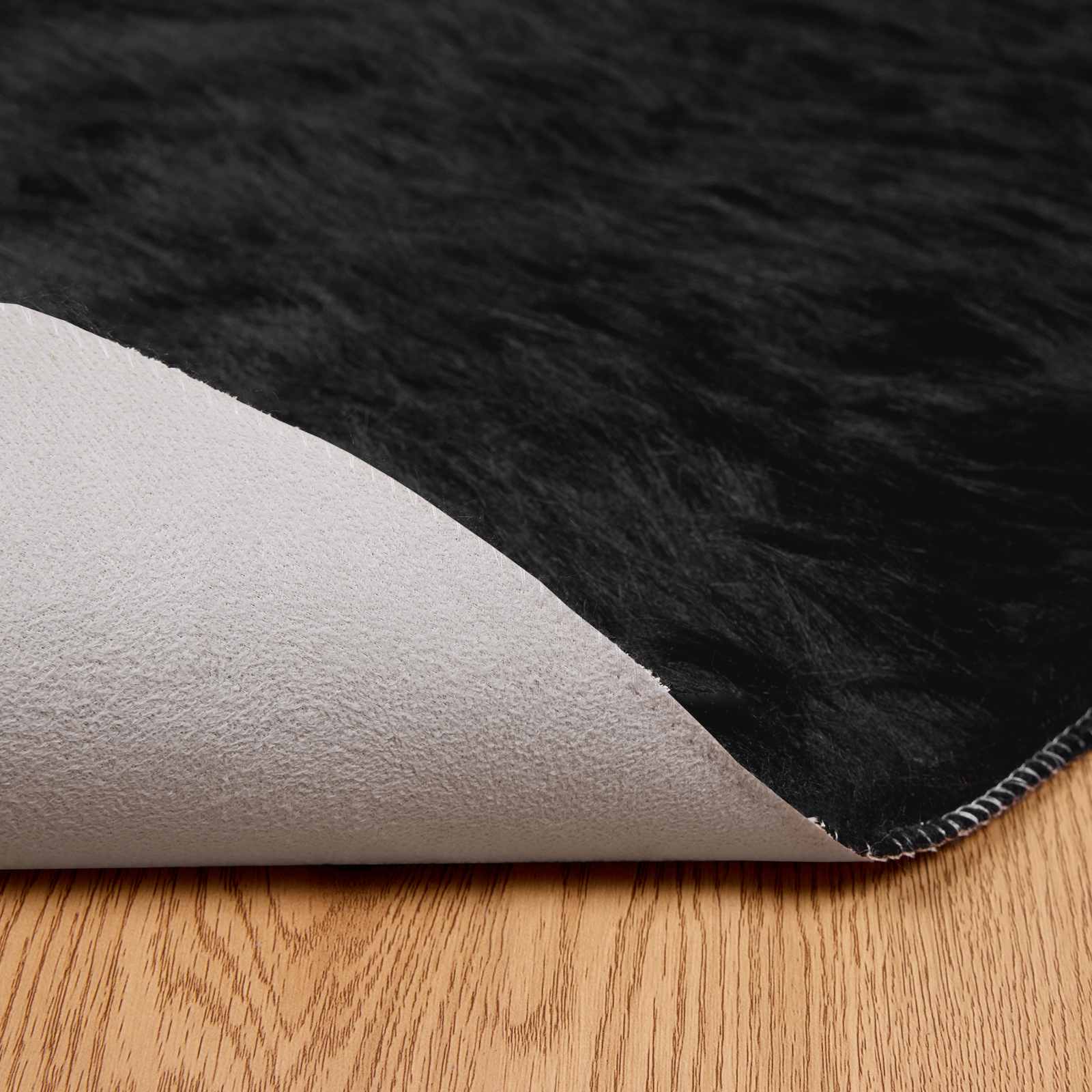 Tappeto in finta TAFALLA Nero Ø 100 cm Poliestere