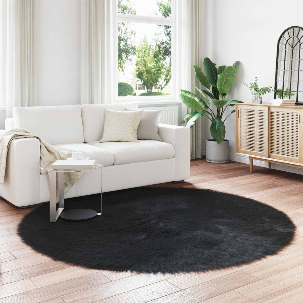 Tappeto in finta TAFALLA Nero Ø 160 cm Poliestere