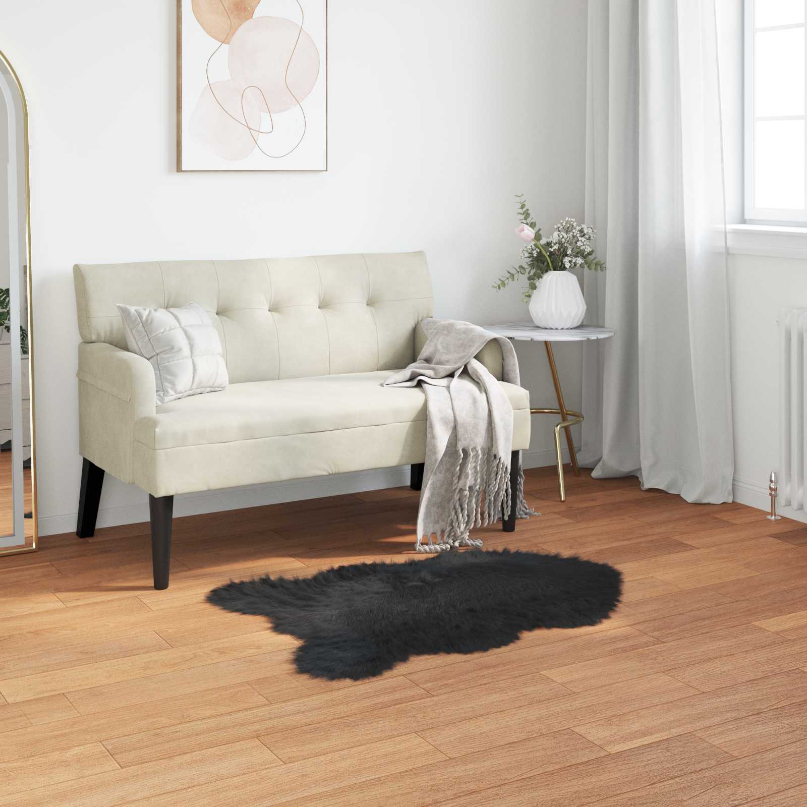 Tappeto in finta TAFALLA Nero 50 x 80 cm Poliestere