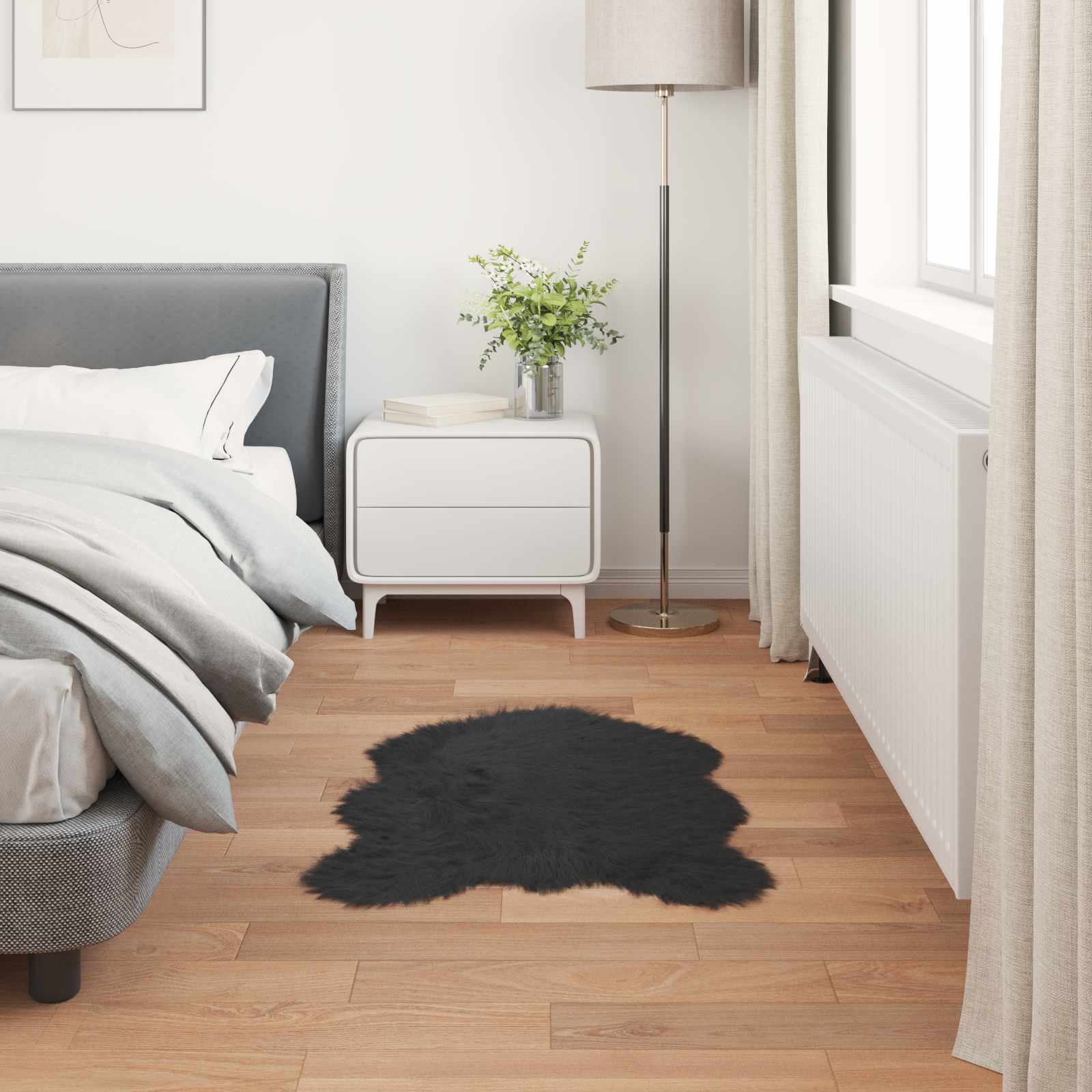 Tappeto in finta TAFALLA Nero 60 x 90 cm Poliestere