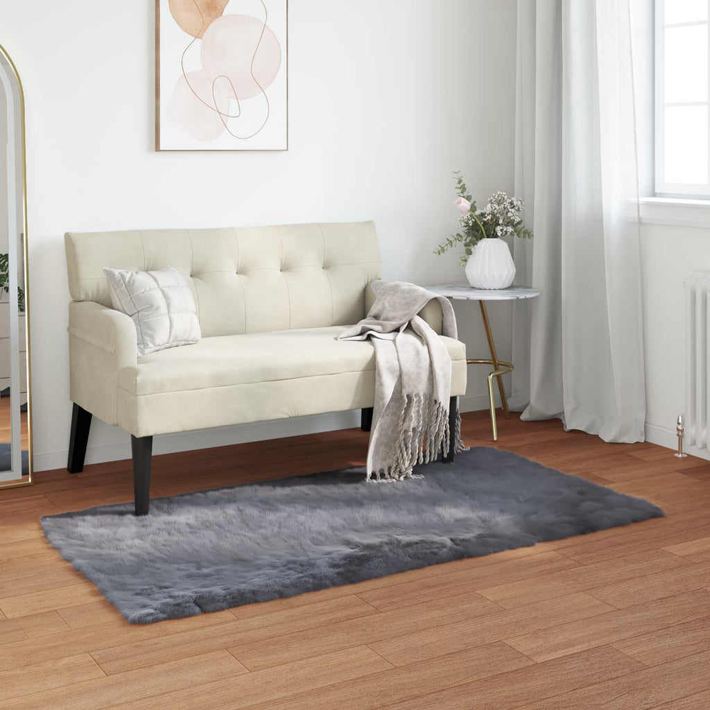 Tappeto in finta TAFALLA Antracite 60 x 110 cm Poliestere