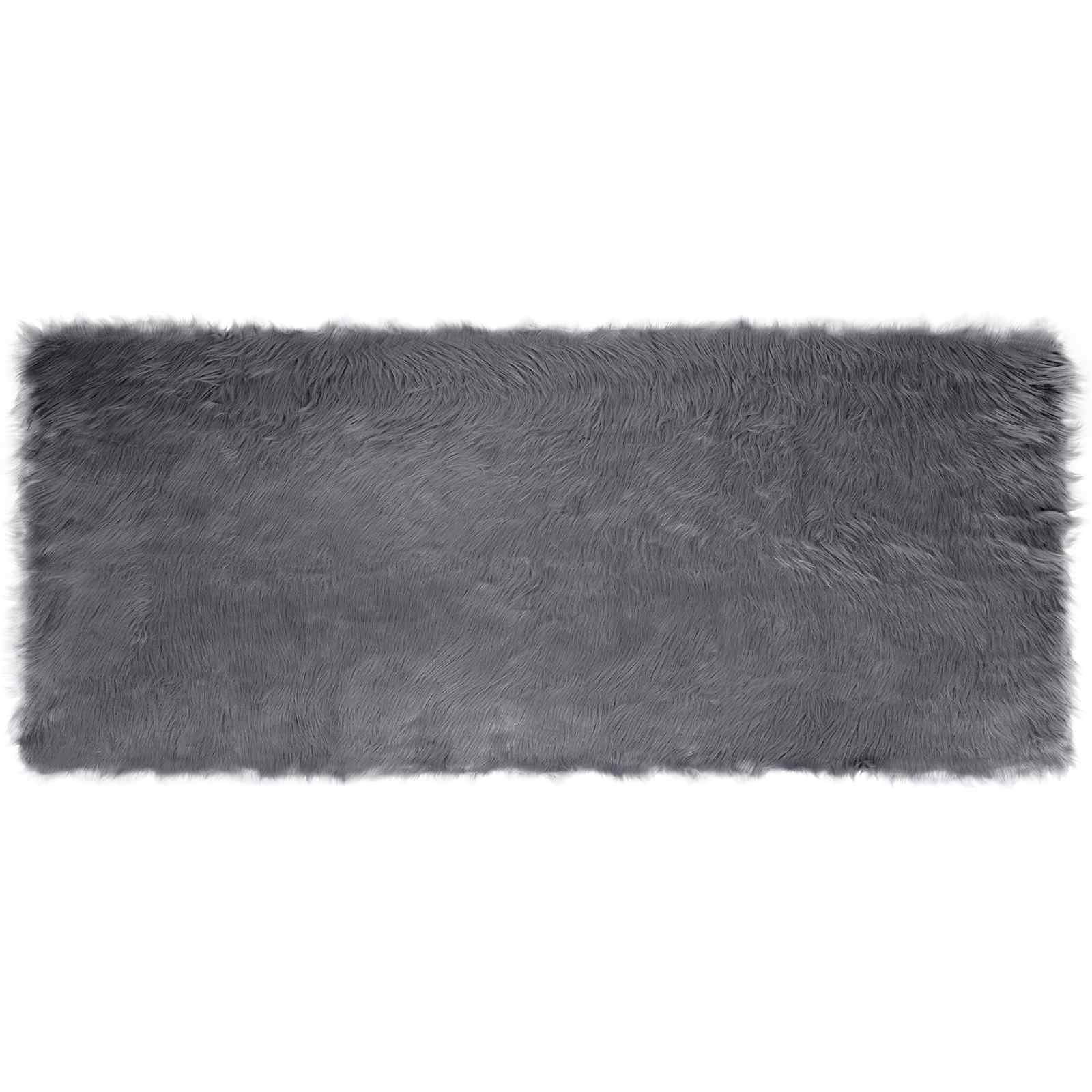 Tappeto in finta TAFALLA Antracite 100 x 200 cm Poliestere