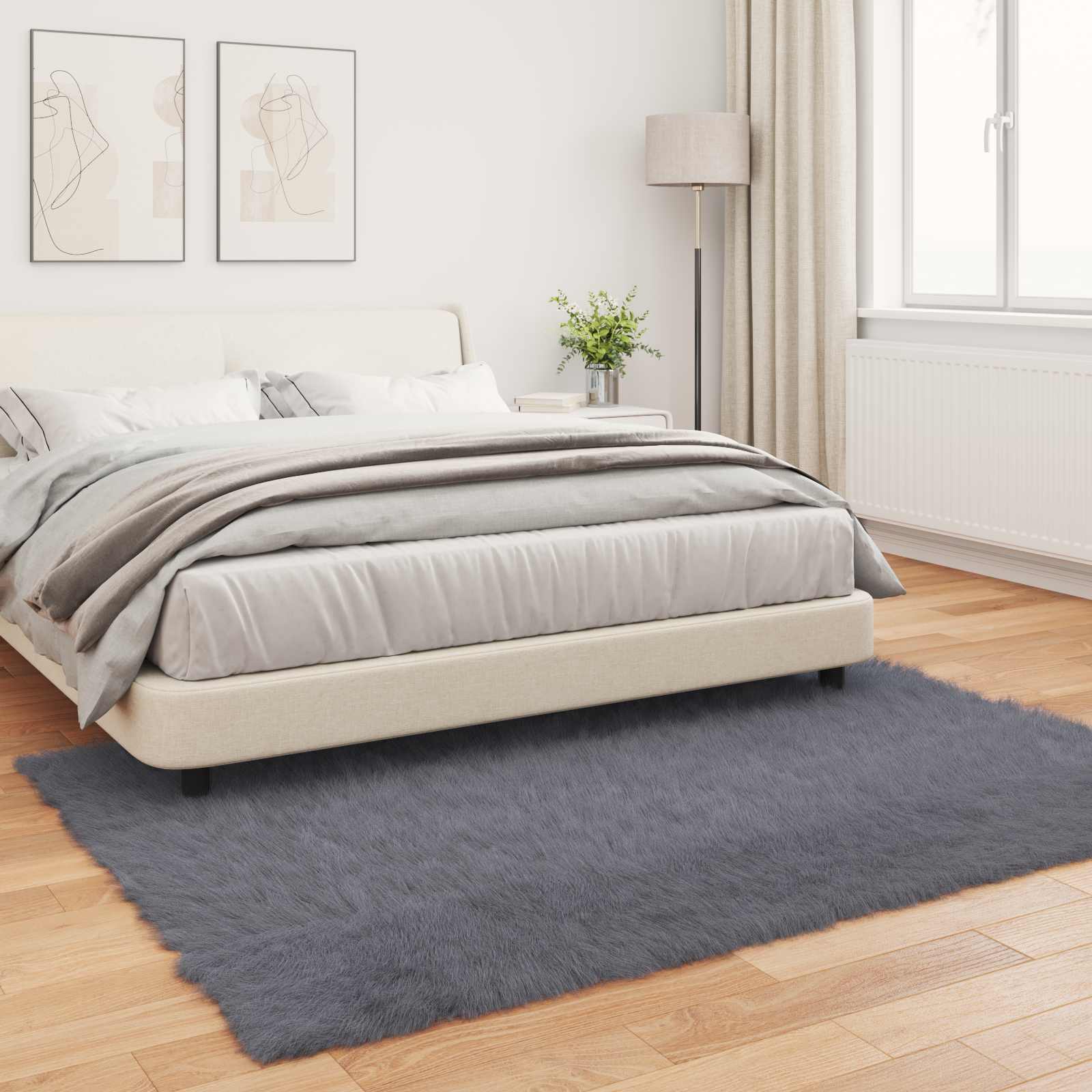 Tappeto in finta TAFALLA Antracite 120 x 170 cm Poliestere