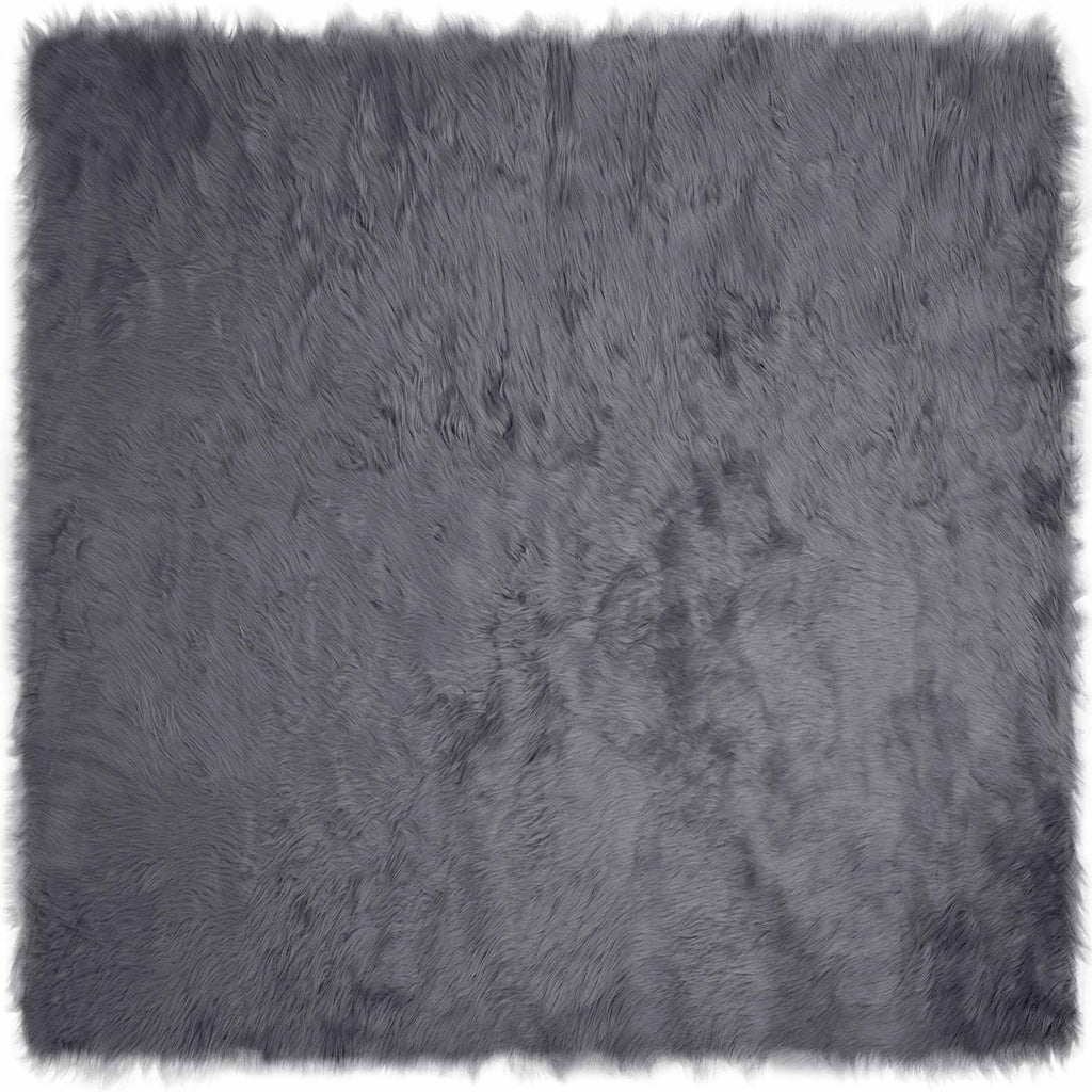 Tappeto in finta TAFALLA Antracite 160 x 160 cm Poliestere