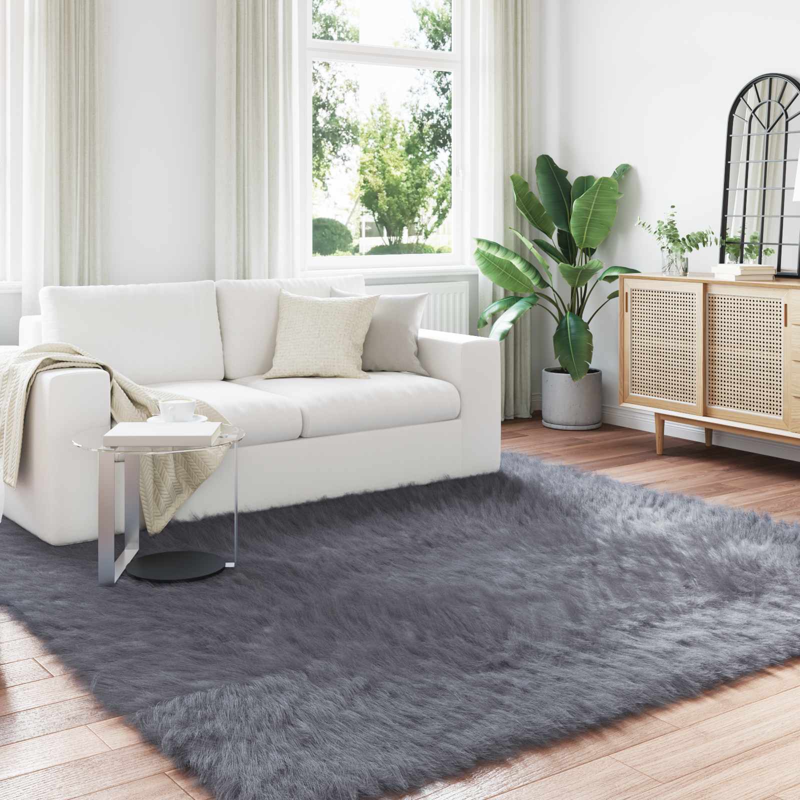Tappeto in finta TAFALLA Antracite 240 x 240 cm Poliestere