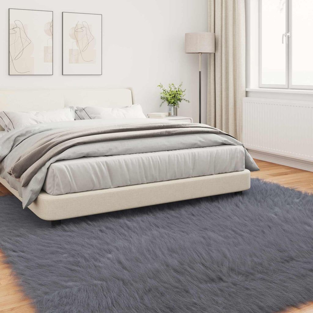 Tappeto in finta TAFALLA Antracite 240 x 240 cm Poliestere