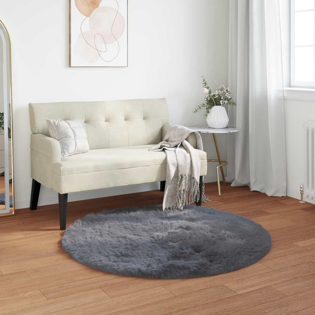 Tappeto in finta TAFALLA Antracite Ø 80 cm Poliestere