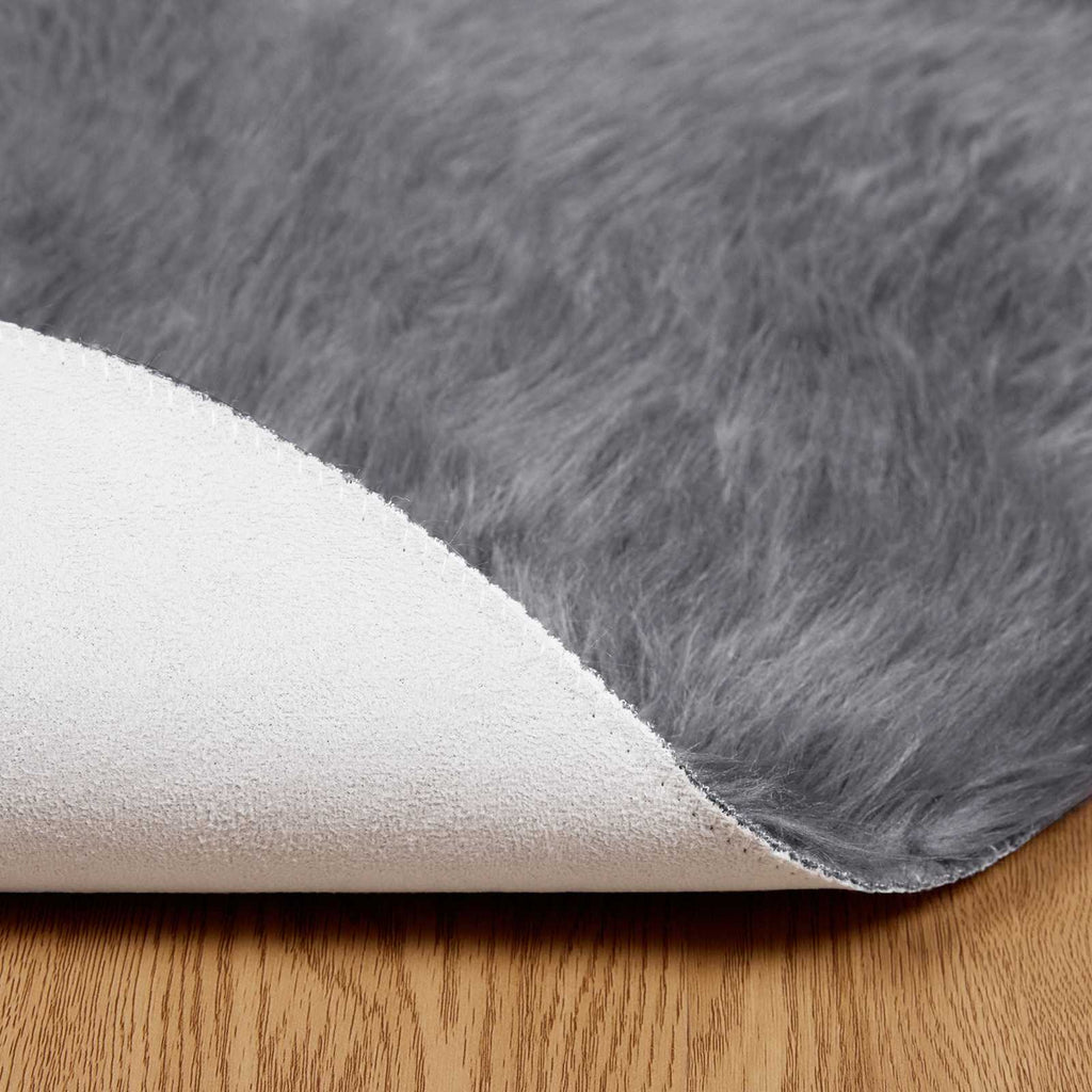 Tappeto in finta TAFALLA Antracite Ø 100 cm Poliestere