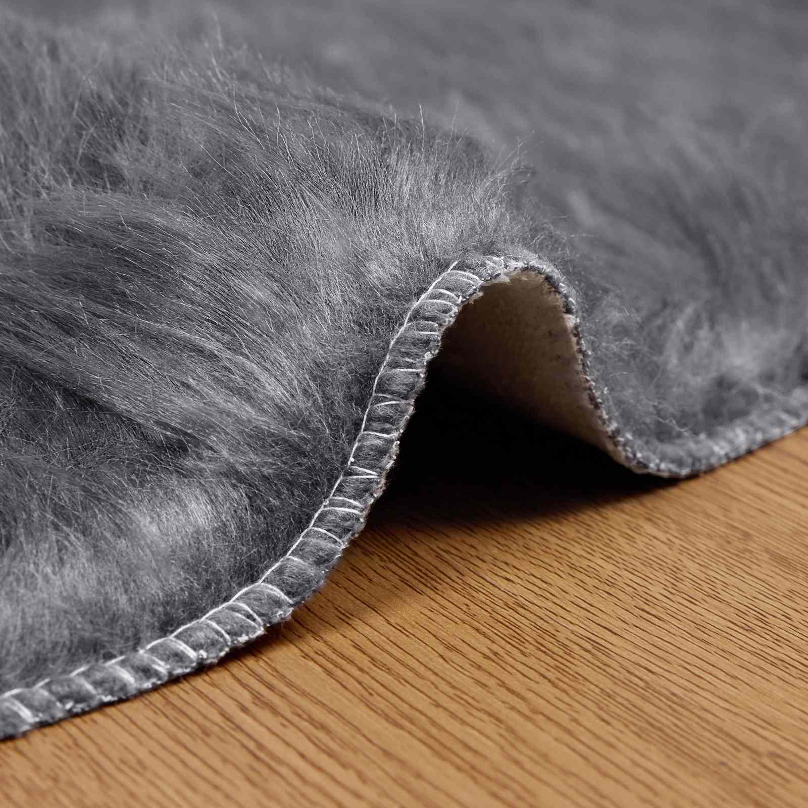 Tappeto in finta TAFALLA Antracite Ø 120 cm Poliestere