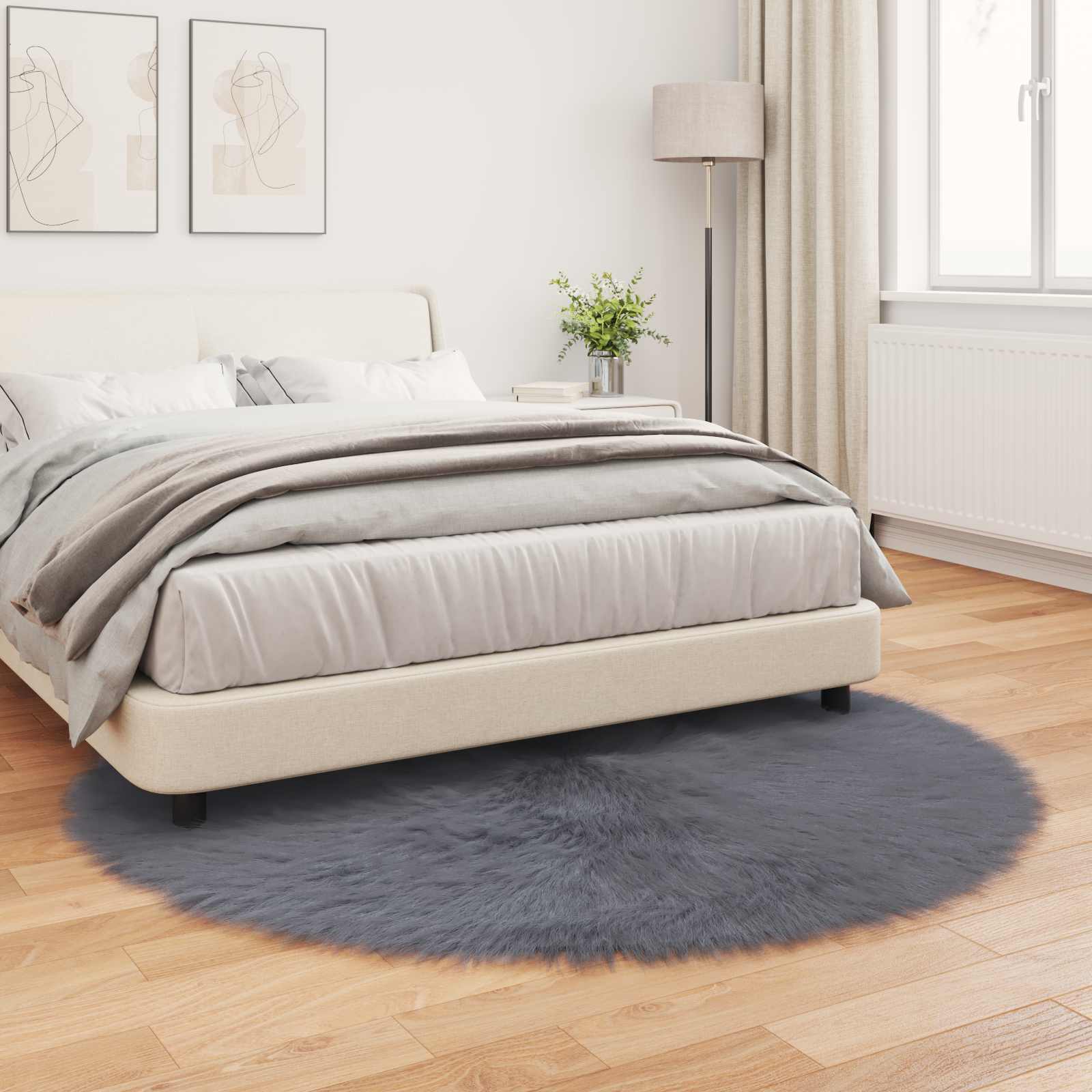 Tappeto in finta TAFALLA Antracite Ø 200 cm Poliestere