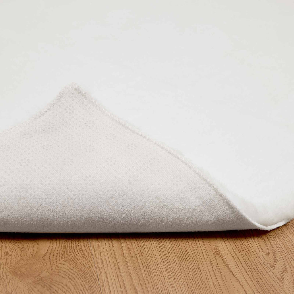 Tappeto antiscivolo in sintetica di coniglio OLITE Bianco
